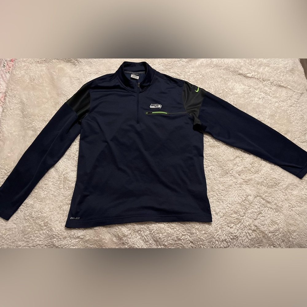 Seattle Seahawks 3/4 Zip Nike Dri Fit Size XL Men Nfl Jacket Lightweight NFL